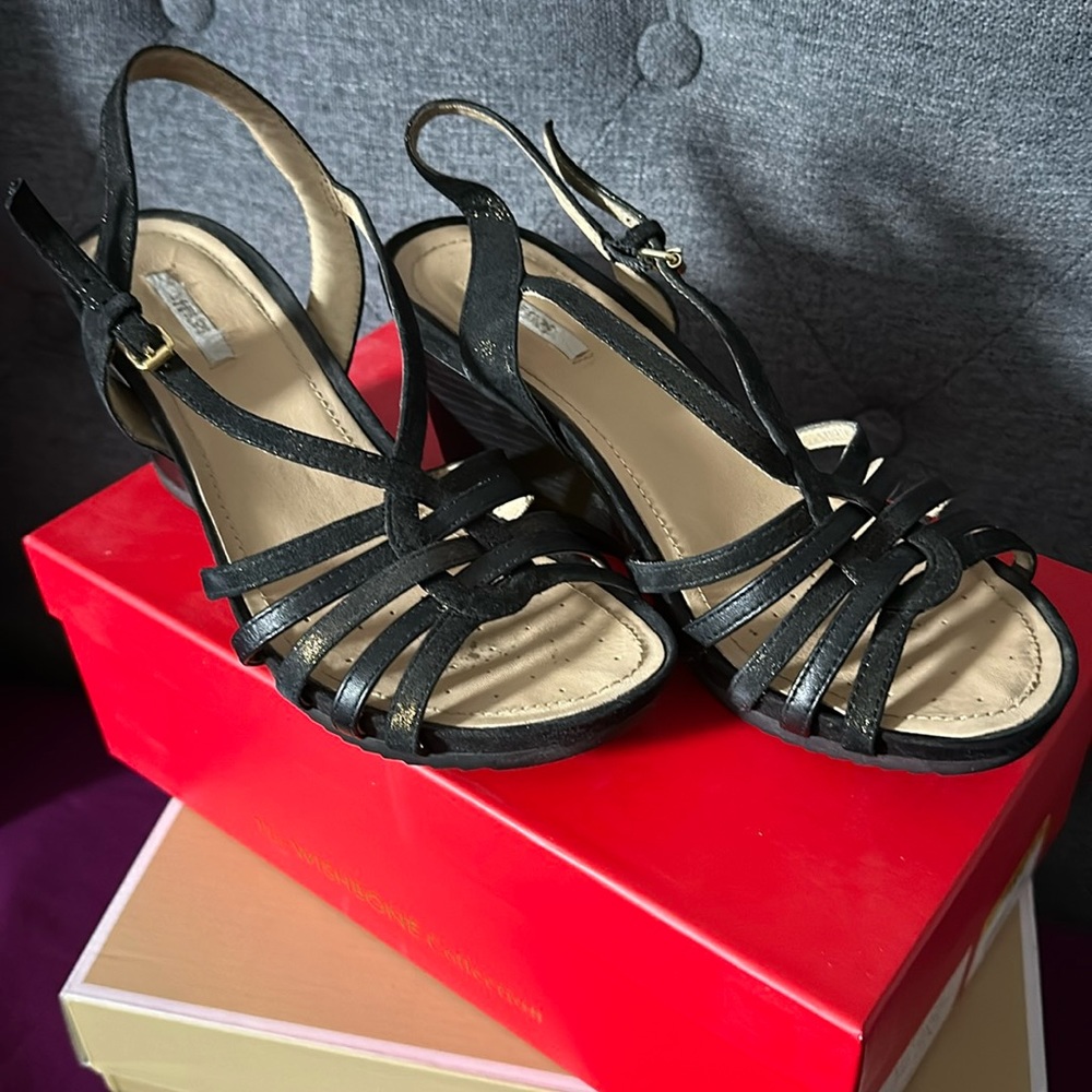 Geox Open Toe Wedge Heel